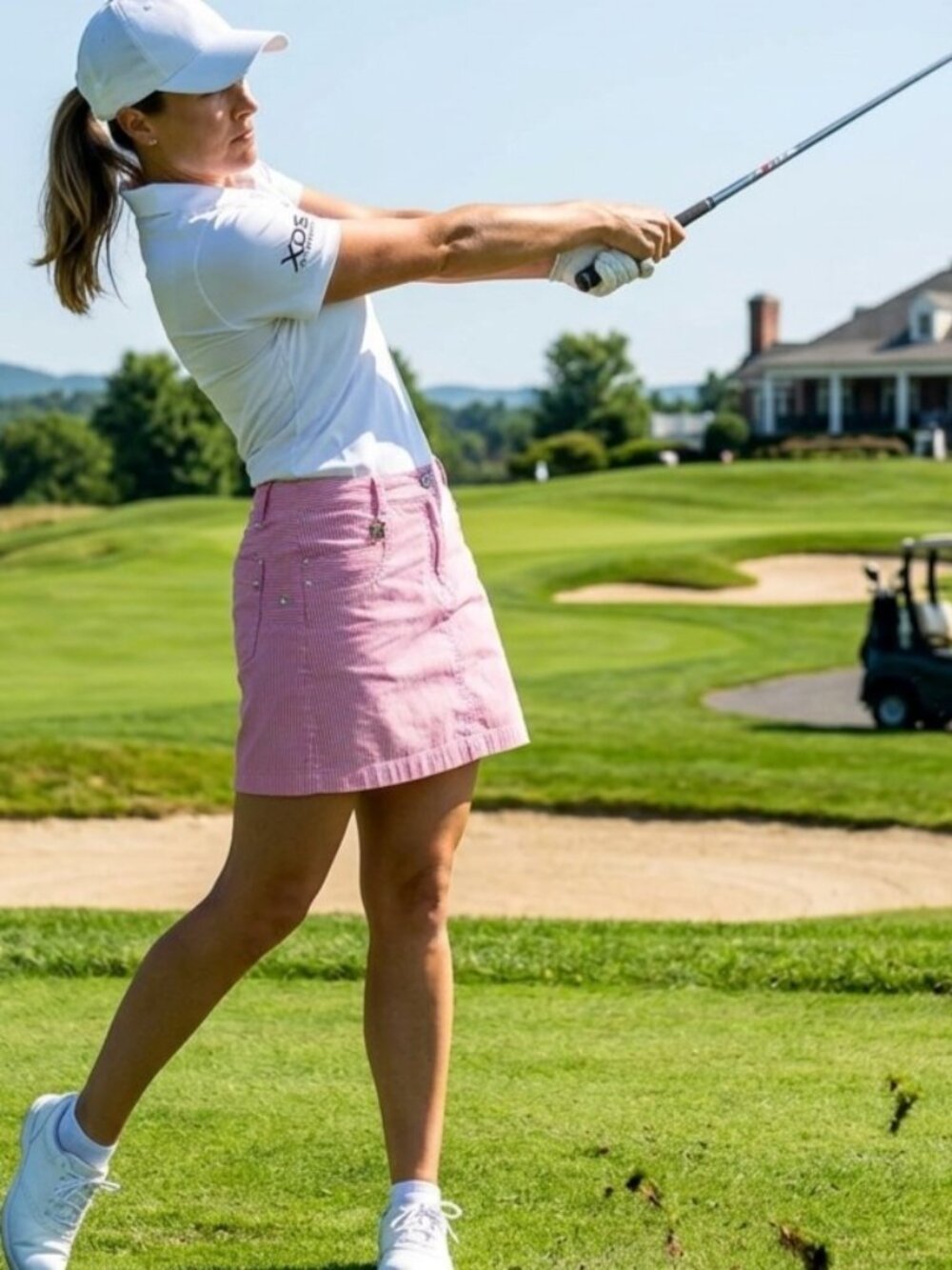 Daily Sports XDS Womens Golf Skort 6 Pink/White Stretch Swediish Quality Golf